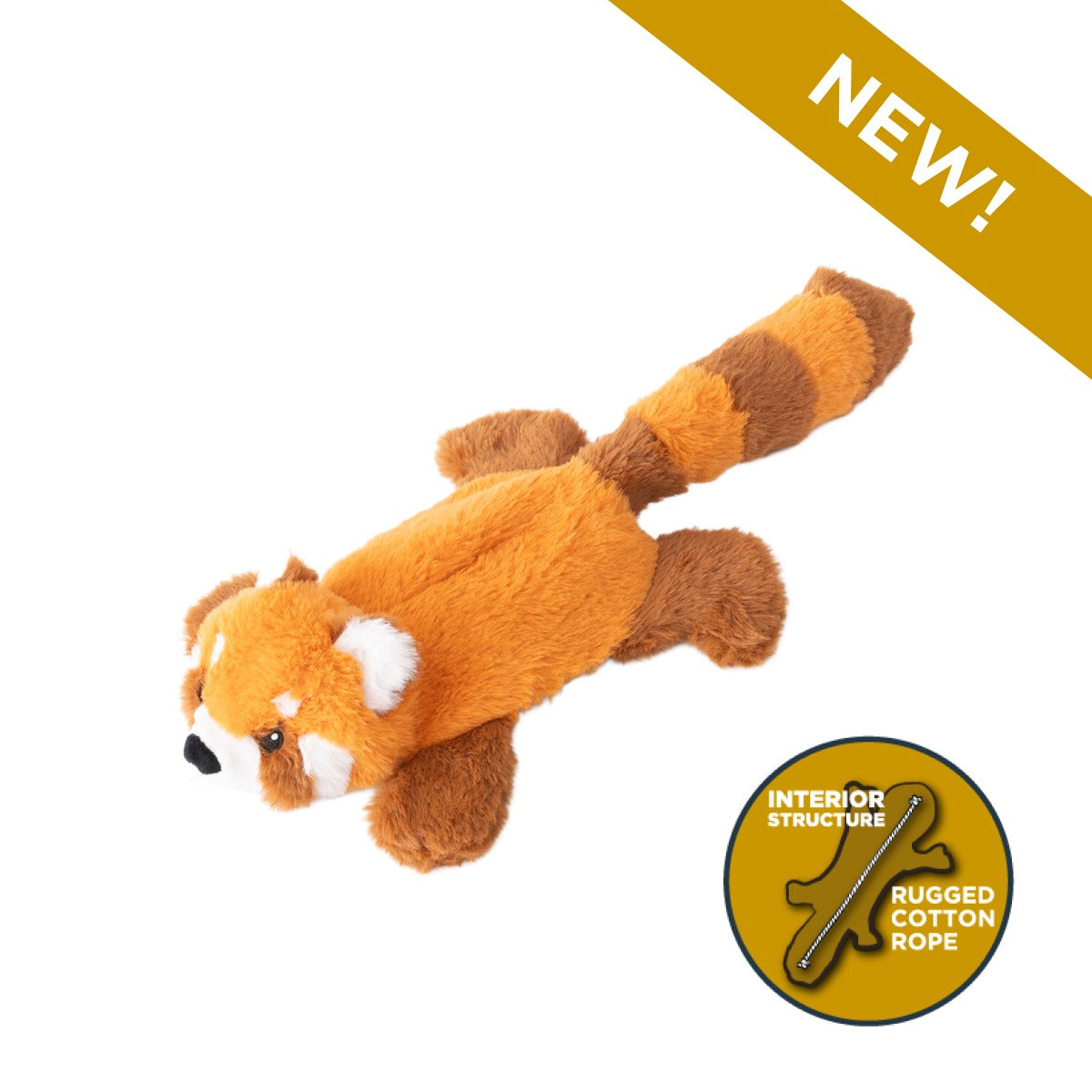 Stuffless Red Panda Squeaker Dog Toy