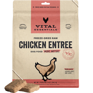 Vital Essentials Dog Freeze Dried Chicken Mini Patties 14oz