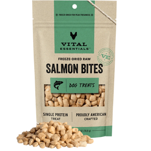 Vital Essentials Dog Freeze Dried Salmon Bites Treats 2.5oz