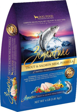 Zignature Grain-Free Trout & Salmon Meal Limited Ingredient Formula Dry Dog Food 4lbs freeshipping - The Good Dog Store