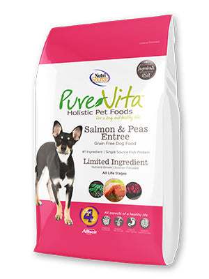 PureVita Salmon & Peas Entrée Grain Free Formula Dry Dog Food 25lb freeshipping - The Good Dog Store