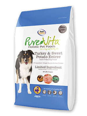 PureVita Turkey & Sweet Potato Entrée Grain Free Dry Dog Food 5lb freeshipping - The Good Dog Store