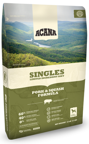 ACANA SINGLES LIMITED INGREDIENT DIET PORK AND SQUASH FORMULA GRAIN FREE DRY DOG FOOD 4.5lb freeshipping - The Good Dog Store