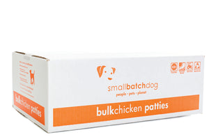Small Batch 8z Chicken Patties Raw Frozen Dog Food BULK 18lbs, 36 Count freeshipping - The Good Dog Store