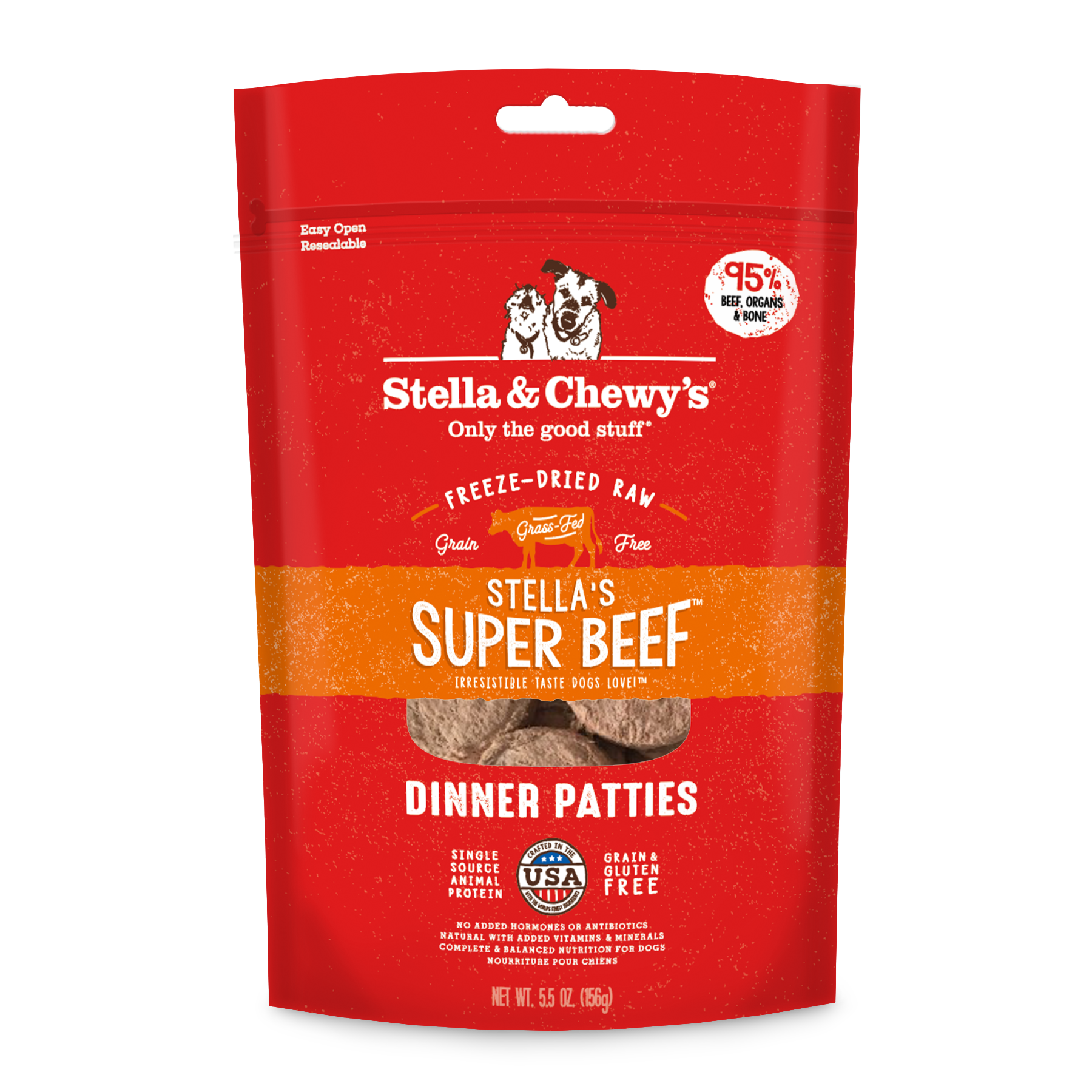 Stella & Chewy's Super Beef Freeze-Dried Raw Dinner Patties 14 oz freeshipping - The Good Dog Store