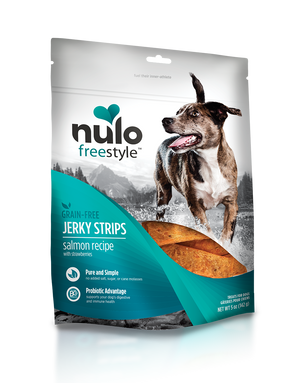 Nulo Freestyle Jerky Strips Salmon Recipe with Strawberries 5oz freeshipping - The Good Dog Store