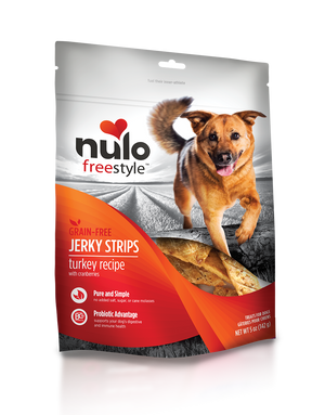 Nulo Freestyle Jerky Strips Turkey with Cranberries Recipe Dog Treats 5 oz freeshipping - The Good Dog Store