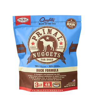 PRIMAL NUGGETS 3LB RAW FROZEN CANINE DUCK FORMULA freeshipping - The Good Dog Store