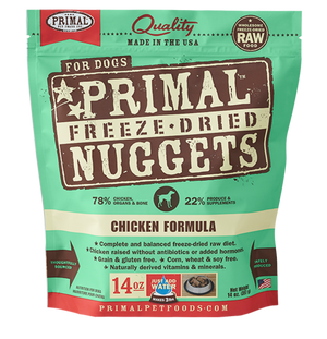 PRIMAL NUGGETS 14OZ RAW FREEZE-DRIED CANINE CHICKEN FORMULA freeshipping - The Good Dog Store
