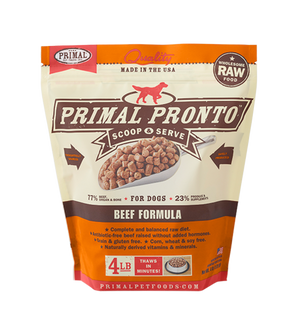 PRIMAL PRONTO 4LB RAW FROZEN CANINE BEEF FORMULA freeshipping - The Good Dog Store