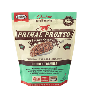 PRIMAL PRONTO 4LB RAW FROZEN CANINE CHICKEN FORMULA freeshipping - The Good Dog Store