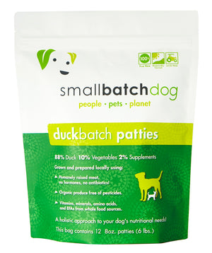 Small Batch 8z Duck Patties Raw Frozen Dog Food 6lb freeshipping - The Good Dog Store