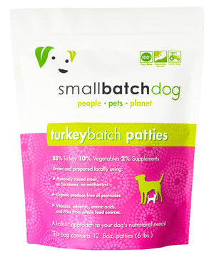 Small Batch 8z Turkey Patties Raw Frozen Dog Food 6lbs (PICK UP IN STORE ONLY) freeshipping - The Good Dog Store