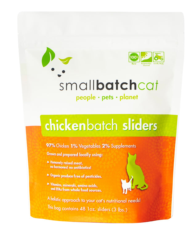 Small Batch Cat Frozen Chicken Sliders Cat Food 3lb freeshipping