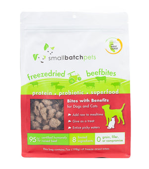 Small Batch Dog / Cat Freeze-dried Small Bites Beef 7 oz freeshipping - The Good Dog Store