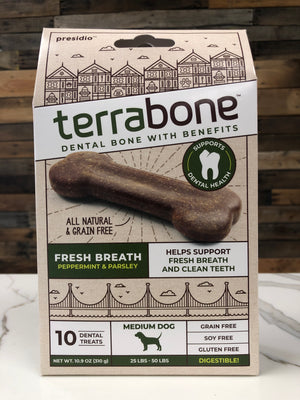 Terrabone Fresh Breath Medium Bone, 10 Count freeshipping - The Good Dog Store