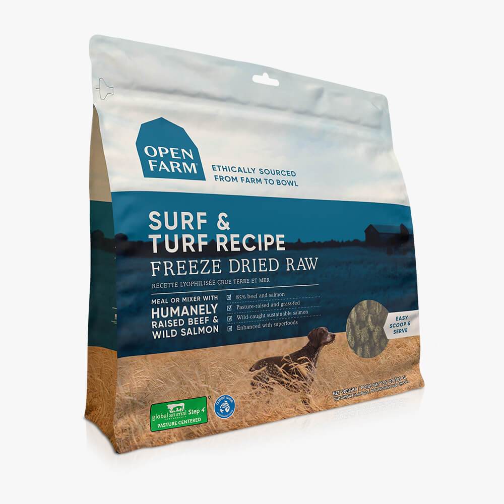 Open Farm Raw Dog Surf & Turf 13.5oz Freeze Dried freeshipping - The Good Dog Store