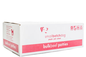 SMALL BATCH 8Z BEEF PATTIES RAW FROZEN DOG FOOD BULK 18LBS, 36 COUNT freeshipping - The Good Dog Store