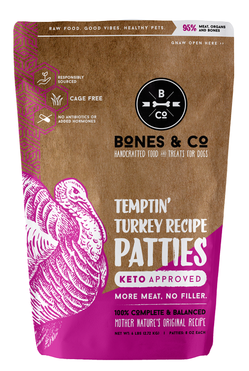 BONES & CO TEMPTIN' TURKEY RECIPE PATTIES 6lb (PICK UP IN STORE ONLY) freeshipping - The Good Dog Store