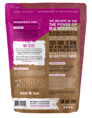 BONES & COTEMPTIN' TURKEY RECIPE MINIS 3lb (PICK UP IN STORE ONLY) freeshipping - The Good Dog Store